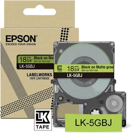 Epson LK-5GBJ C53S672078 Cinta de etiquetas Matte Negro sobre Verde 18mm