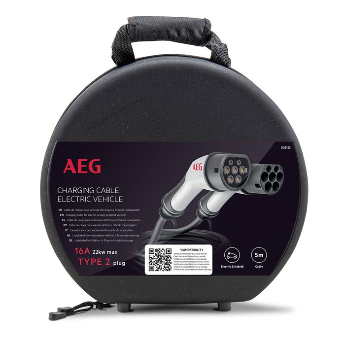 Aeg Cable de carga 16A 5m Trifásico 480V AC para vehículos eléctricos e híbridos enchufables