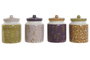 DKD Home Decor Bote de Dolomite Spices 2023 1L Surtido de 4 Unidades