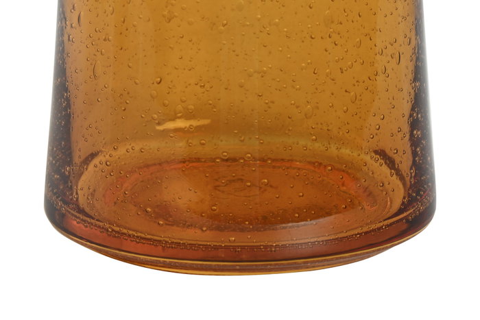 DKD Home Decor Jarra de Cristal Burbujas Ámbar