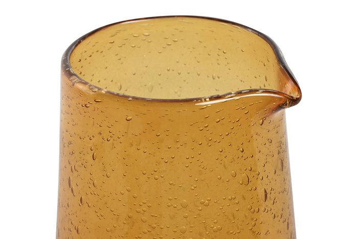 DKD Home Decor Jarra de Cristal Burbujas Ámbar