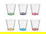 Vivalto Vaso Vidrio Rayas Transparente 310 ml Vidrio Transparente, Morado, Rosa, Verde, Naranja, Amarillo, Azul 9 x 9 x 9.3 cm (Set de 36)