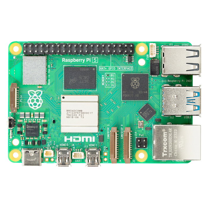 Raspberry Pi 5 - Modelo PI5 - 16GB LPDDR4x SDRAM - Placa de Desarrollo ARM Cortex-A76 4 núcleos a 2.4 GHz con WiFi, Bluetooth 5.0, Ethernet y PoE