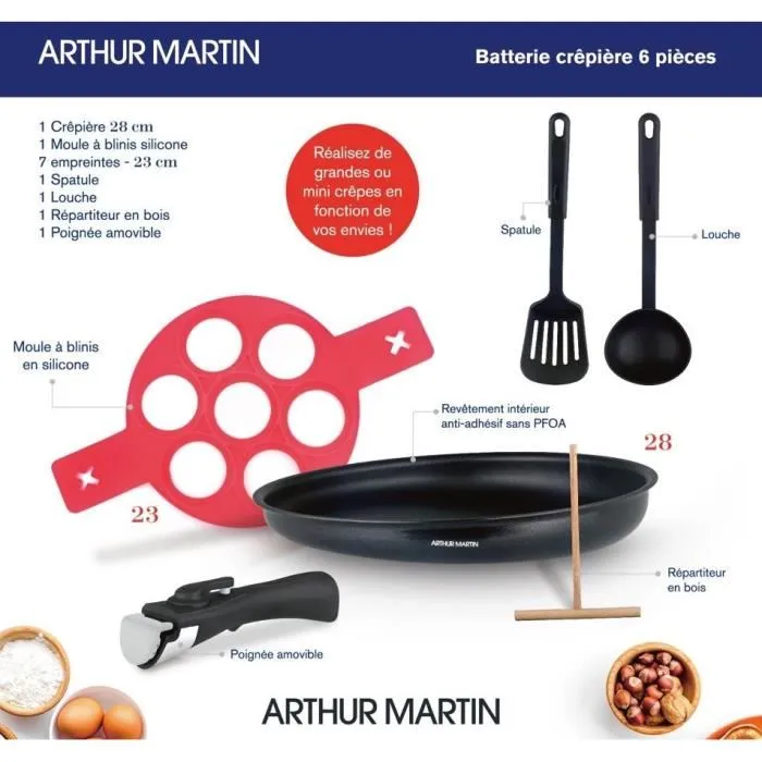 Batería de Cocina Arthur Martin Creperie 6 Piezas