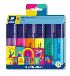 Marcador Fluor Staedtler 364 Textsurfer Happy Line Estuche De 6