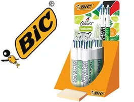 Bic Boligrafo 4 Colores Velours Expositor 30 Unidades Surtidas Retractil Punta Media Tinta Aceite