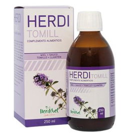 HERDIBEL Herdi Tomill (Tussil) Jarabe Natural 250 ml - Complemento Alimenticio con Tomillo, Sauco, Miel y Cobre para Vias Respiratorias y Sistema Inmune