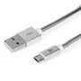 Maillon Technologique Cable USB 2.0 MTPMUMS241 A Macho a Micro USB B 2.4A 1m Carga Rápida con Conectores en Aluminio Plata