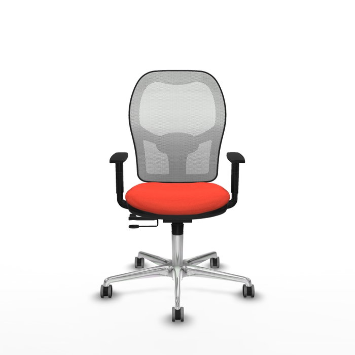 PIQUERAS Y CRESPO Silla de oficina Jorquera con mecanismo Sincro/Traslack, Naranja y Blanco