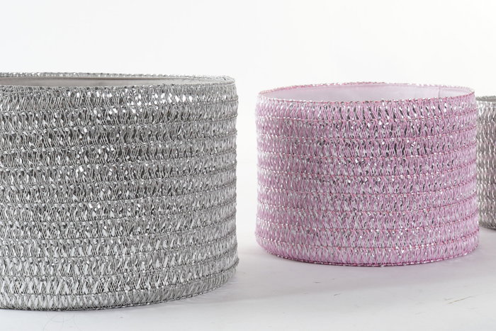 DKD Home Decor Set de 3 Cestas de Almacenaje PP Rosa y Gris DKD Home Decor Set de 3 Cestas de Almacenaje PP Rosa y Gris