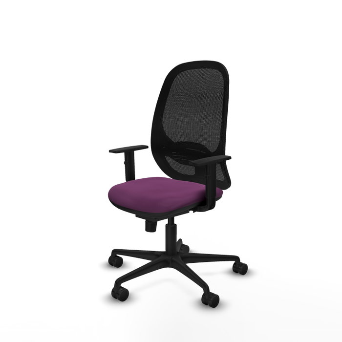 PIQUERAS Y CRESPO Silla de oficina Cilanco con mecanismo Sincro, Morado y Negro