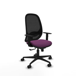 PIQUERAS Y CRESPO Silla de oficina Cilanco con mecanismo Sincro, Morado y Negro