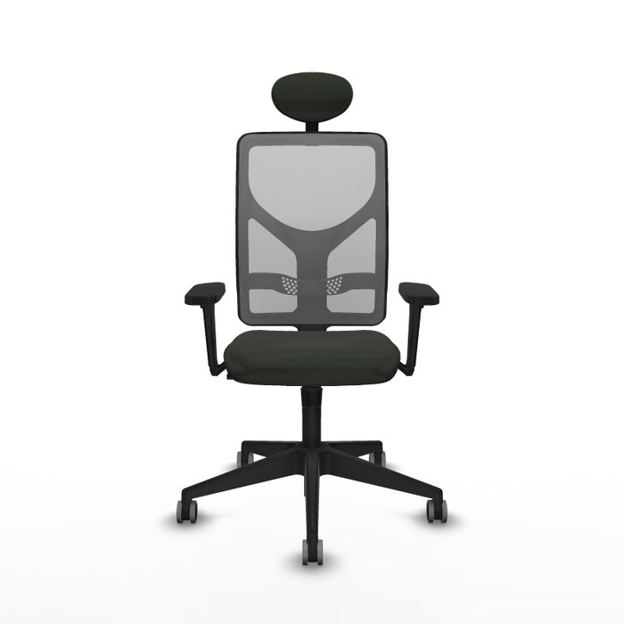 PIQUERAS Y CRESPO Silla de oficina Motilla con mecanismo Sincro, brazos 3D y cabecero fijo, Tela Negro y Malla Gris PIQUERAS Y CRESPO Silla de oficina Motilla con mecanismo Sincro, brazos 3D y cabecero fijo, Tela Negro y Malla Gris