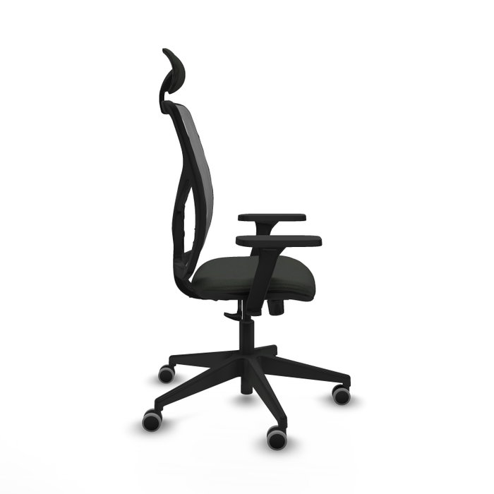 PIQUERAS Y CRESPO Silla de oficina Motilla con mecanismo Sincro, brazos 3D y cabecero fijo, Tela Negro y Malla Gris PIQUERAS Y CRESPO Silla de oficina Motilla con mecanismo Sincro, brazos 3D y cabecero fijo, Tela Negro y Malla Gris