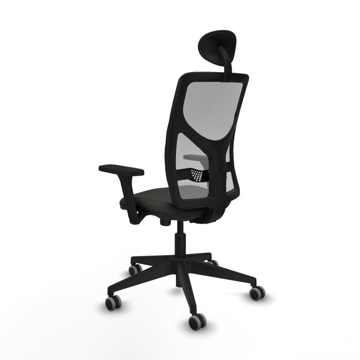 PIQUERAS Y CRESPO Silla de oficina Motilla con mecanismo Sincro, brazos 3D y cabecero fijo, Tela Negro y Malla Gris PIQUERAS Y CRESPO Silla de oficina Motilla con mecanismo Sincro, brazos 3D y cabecero fijo, Tela Negro y Malla Gris