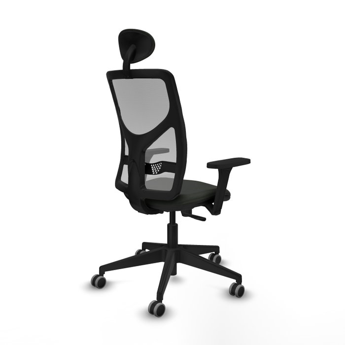 PIQUERAS Y CRESPO Silla de oficina Motilla con mecanismo Sincro, brazos 3D y cabecero fijo, Tela Negro y Malla Gris PIQUERAS Y CRESPO Silla de oficina Motilla con mecanismo Sincro, brazos 3D y cabecero fijo, Tela Negro y Malla Gris