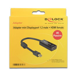 DeLOCK Adaptador de mini DisplayPort 1.2 a HDMI 4K Negro