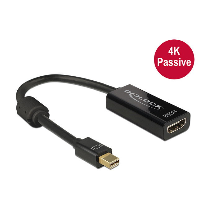 DeLOCK Adaptador de mini DisplayPort 1.2 a HDMI 4K Negro DeLOCK Adaptador de mini DisplayPort 1.2 a HDMI 4K Negro