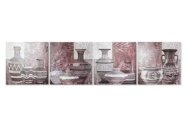 DKD Home Decor Cuadro Lienzo MDF 80x80 Jarrones Surtido de 4