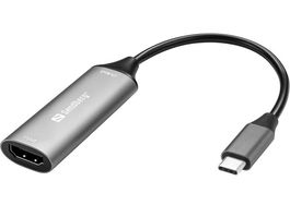 Sandberg Adaptador Capturadora HDMI a USB-C 4K para Streaming, Chat y Grabación en Tiempo Real