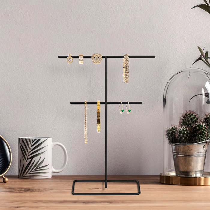 Aberto Design TK-004-B Organizador de Joyero de Metal Negro 15x30cm Elegante y Duradero