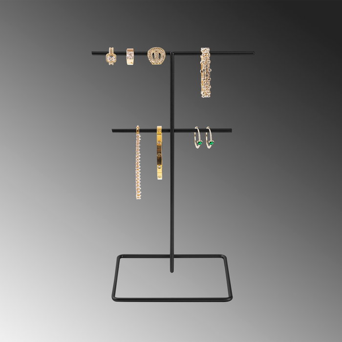 Aberto Design TK-004-B Organizador de Joyero de Metal Negro 15x30cm Elegante y Duradero