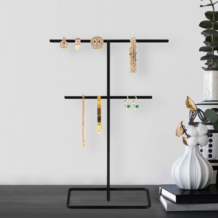 Aberto Design TK-004-B Organizador de Joyero de Metal Negro 15x30cm Elegante y Duradero