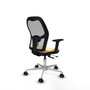 PIQUERAS Y CRESPO Silla de oficina Jorquera con mecanismo Sincro/Traslack, Similpiel Crema y Malla Gris