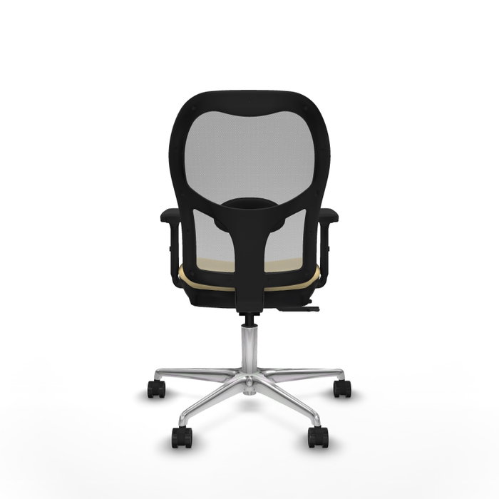 PIQUERAS Y CRESPO Silla de oficina Jorquera con mecanismo Sincro/Traslack, Similpiel Crema y Malla Gris PIQUERAS Y CRESPO Silla de oficina Jorquera con mecanismo Sincro/Traslack, Similpiel Crema y Malla Gris