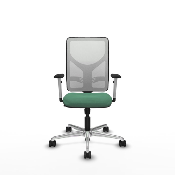 PIQUERAS Y CRESPO Silla de oficina Motilla con mecanismo Sincro, Verde esmeralda y Blanco