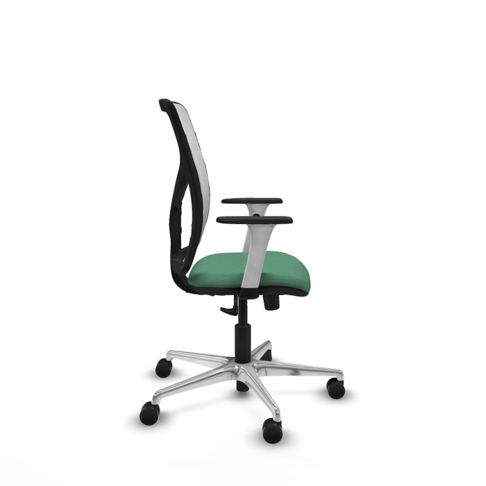 PIQUERAS Y CRESPO Silla de oficina Motilla con mecanismo Sincro, Verde esmeralda y Blanco