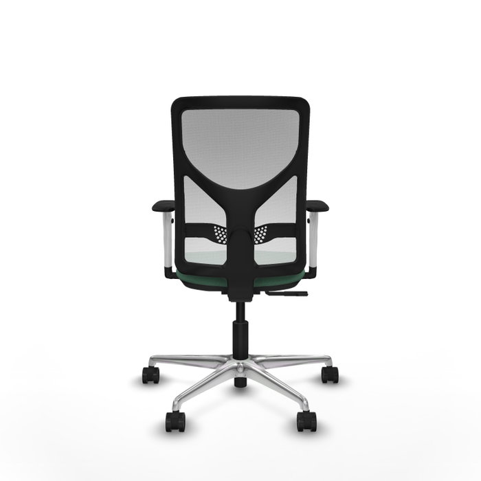 PIQUERAS Y CRESPO Silla de oficina Motilla con mecanismo Sincro, Verde esmeralda y Blanco
