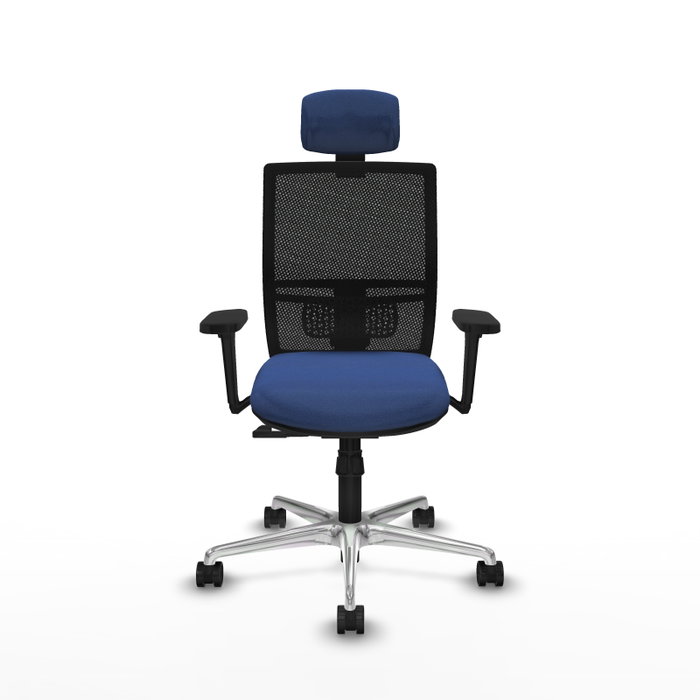 PIQUERAS Y CRESPO Silla de oficina Yunquera con mecanismo Sincro, Azul marino y Negro