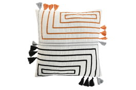 DKD Home Decor Cojín Urban Cushions ch1c25 Blanco Negro 8 x 45 x 45 cm (2 Unidades)