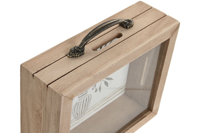 DKD Home Decor Hucha MDF y Cristal Olivo Natural