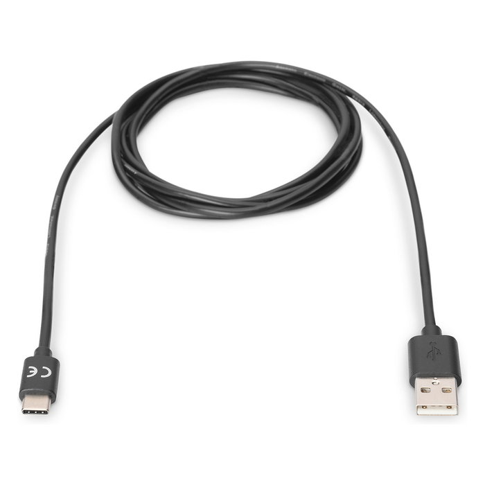 Digitus Cable de conexión USB 3.2 Gen 1 (USB-C a USB-A), Macho/Macho, Longitud 1 m, Color Negro