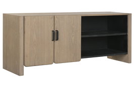 DKD Home Decor Mueble TV Abeto Metal Marrón 140x38x56