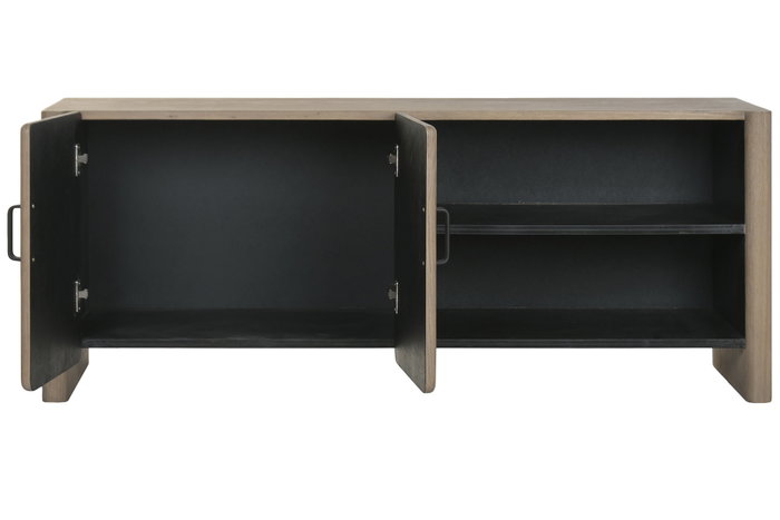 DKD Home Decor Mueble TV Abeto Metal Marrón 140x38x56