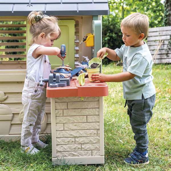 Smoby Banco de Trabajo Infantil con 39 Accesorios, Juego de Herramientas de Plástico para Niños de 2 Años en Adelante (Idioma: Español/Portugués)