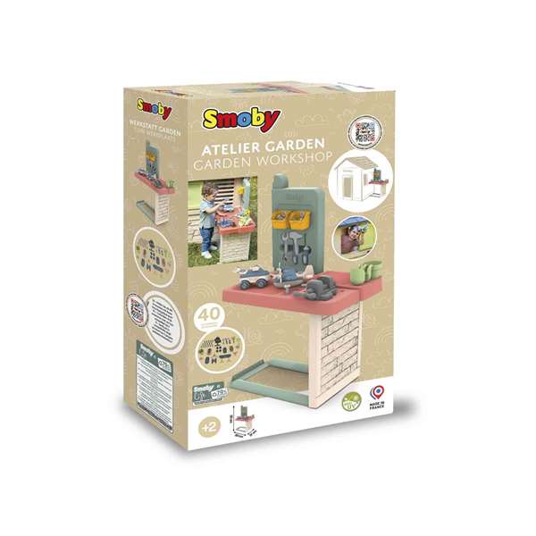 Smoby Banco de Trabajo Infantil con 39 Accesorios, Juego de Herramientas de Plástico para Niños de 2 Años en Adelante (Idioma: Español/Portugués)