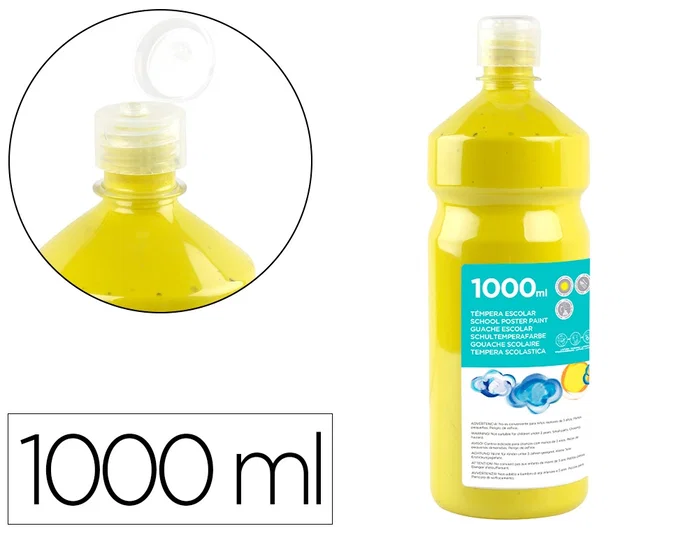 Liderpapel Témpera líquida escolar amarillo limón 1000 ml Liderpapel Témpera líquida escolar amarillo limón 1000 ml