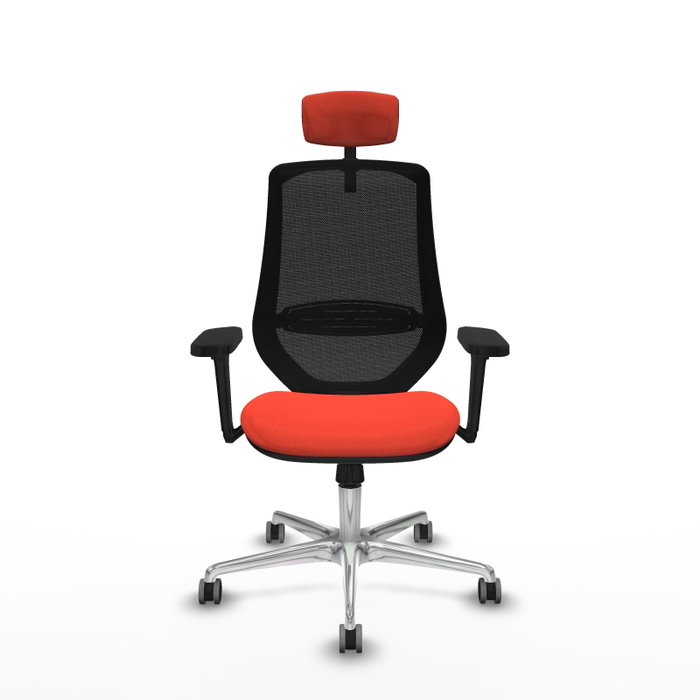 PIQUERAS Y CRESPO Silla de oficina Mardos con mecanismo Sincro, Naranja oscuro y Negro