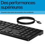 HP Teclado USB con Cable 320K - Productividad Diaria para Escritorio, Cableado, Cómodo y Fiable