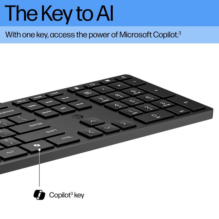 HP Teclado USB con Cable 320K - Productividad Diaria para Escritorio, Cableado, Cómodo y Fiable