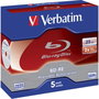 Verbatim BD-RE Blu-Ray 25GB 2x Speed, Pack de 5 en Jewel Case
