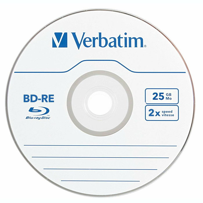 Verbatim BD-RE Blu-Ray 25GB 2x Speed, Pack de 5 en Jewel Case