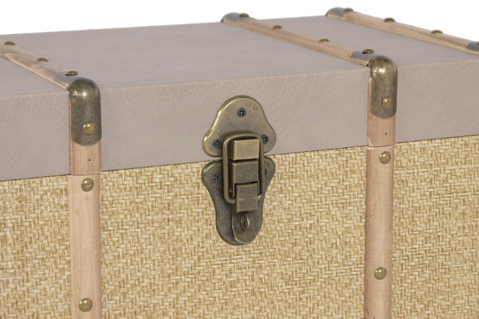 DKD Home Decor Baul Alpino Marron Natural 35 x 33 x 56 cm Set de 3