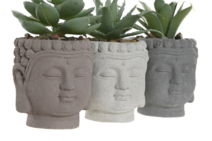 DKD Home Decor Planta Cemento Buda Surtida
