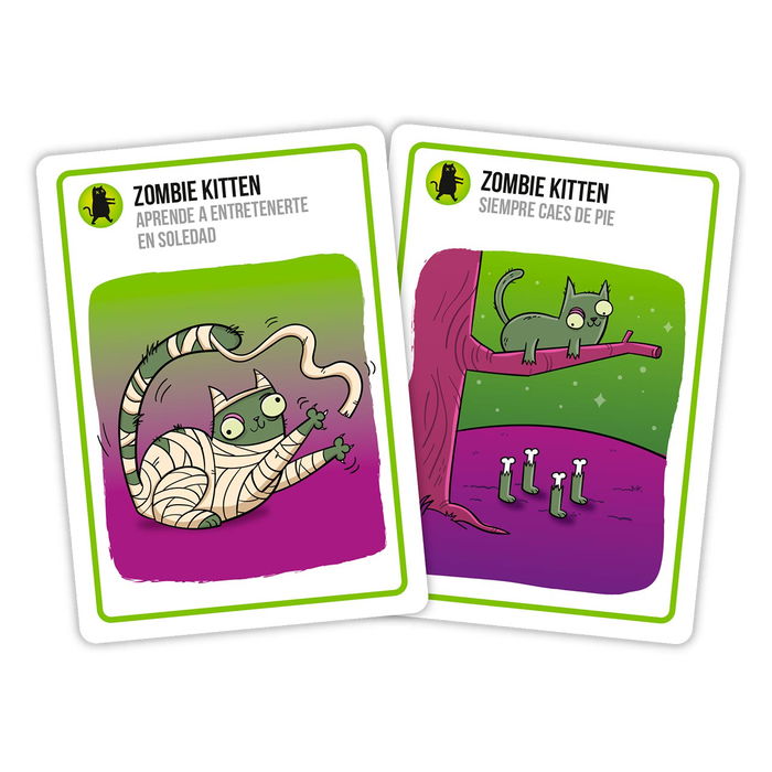 Asmodee Juego Zombie Kittens Ekiek10Es, Juego de Cartas Independiente y Compatible con Exploding Kittens