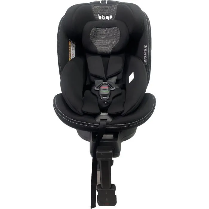 Bbgo Silla de Coche Giratoria BBG8437027499098 Blissrider Desde Nacimiento hasta 12 Años I-SIZE 40-150 cm ISOFIX Negro Gris Piel Sintética